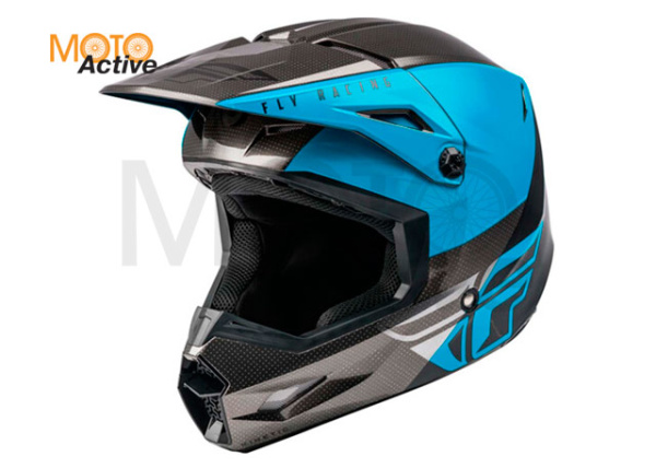 Шлем (кроссовый) FLY RACING KINETIC STRAIGHT EDGE, синий/серый/черный (2021)